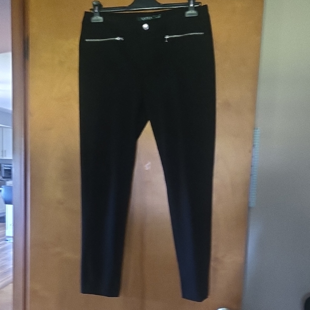 Ralph Lauren Black Pants with Button Detail